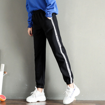 Plus velvet sweatpants female students Korean loose thin thick pants children autumn and winter 2020 new Joker casual pants