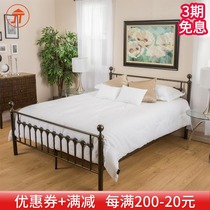 Simple modern European bedroom iron bed double bed 1 5 1 8 single bed 1 2 iron bed iron frame bed princess bed