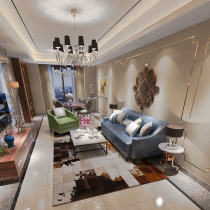 34 Light Lavish Metal Color Sofa Brown Carpet Background Soft Bag Design Fur Tea Table Carpet Custom Golden Living Room