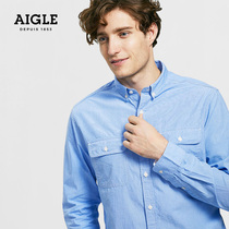 AIGLE PROSYSHIRT MENs SLIM-fit OXFORD CLOTH CLASSIC LONG-SLEEVED SHIRT