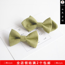 Two bears hand made childrens bow tie boy light color Baby Baby Baby bow 100 days old baby bow tie