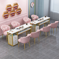 New nail table and chair set ins Net Red simple economy belt pump nail shop light luxury single double nail table