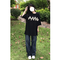 American Comeback Jeans Womens Summer Design Sensation Small Crowd High Waist Display Slim Loose Straight Cylinder Wide Leg Pants Tide Ins