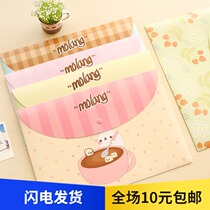 Office students cute hipster A4 cartoon pattern file bag file bag PVC snap buckle waterproof