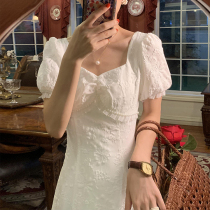 First love nepotism Gentle Tea Hysteria Style Palace Tinge Hubben Wind Bubble sleeves Dress Fairy Super Fairy long skirt Summer