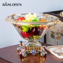 Saint Langlun European enamel large fruit plate household light luxury living room decoration coffee table decoration decoration creative dried fruit plate