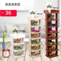 Creative balcony indoor door small shoe cabinet shelf home trailer rack solid wood vertical dormitory entrance door