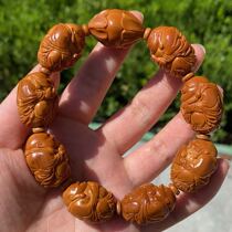 Handcrafted engraving of the eight treasures of the hand string of olive nuclear sculptures The mens iron core engraving Eight of the eight Millis Collection Ventures