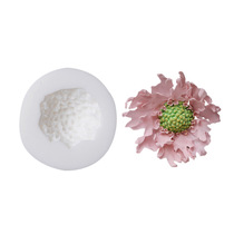 New factory direct sales pine Cordyceps flower heart simulation British style turning sugar flower silicone mold die bread flower texture