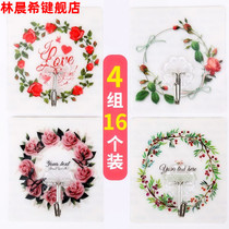 The hook that sticks the hook can stick to the wall and can hang things hook Practical kitchen with wall toilet 