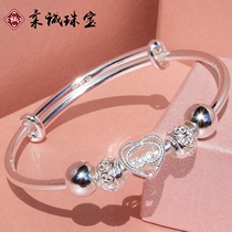 Push-and-pull pure silver bracelet woman 999 foot silver hand ring hand-decorated young Jane about 100 hitch a holiday gift