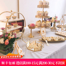 Dessert table ornaments cold meal tea table tray display rack wrought iron bird cage afternoon tea snack shelf cake rack