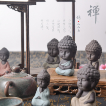 Buddha tea pet retro photography background cloth tea set Buddha beads jade jewelry text play Taobao photo background props