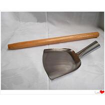 Stainless steel spatula spoon Stir-fry large shovel head wooden handle shovel Cooking canteen kitchen Hotel stir-fry utensils