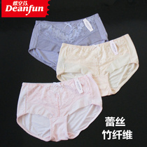 Full 2 pieces of butterfly Enfen ladies underwear bamboo fiber lace sexy flat corner breathable new spring and summer skin tone