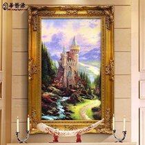 Thomas European style hand-painted landscape oil painting living room hanging painting porch decoration painting vertical aisle American restaurant hanging painting