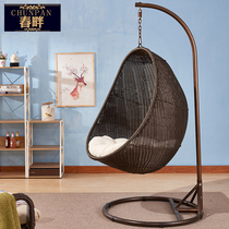Spring-sur-chair indoor suspension chair hanging basket Cane Chair Single Design Prototype room Sitting Room Balcony hammock Rattan Choreography Nest Chair
