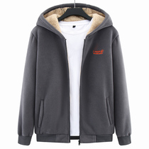 Sweater men plus velvet thickened middle-aged middle-aged and elderly casual cardigan cashmere wool jacket winter mens coat winter