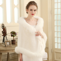 Fur Cape Brides new white 100 lap Shoulder Cape wedding dress Dress Qipao External Hitch shawl