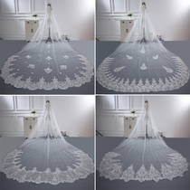 New head yarn bridal bridal dress Korean style ultra long trailing soft yarn cover headwear European style minimalist big head yarn