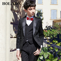 Boys' Suit Handsome Suit England Children's Dress Little Boy Model Show Wedding Piano Performance Costume