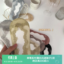 Summer thin section Shallow Mouth Boat Socks Woman Cotton Bottom Suction Sweat Cross Lashes Invisible Socks