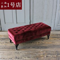American clothing shop sofa long stool velvet cloth art changing shoes stool red mound cloister stools shoes shop on test bench