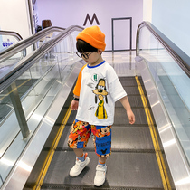 Boys summer suit 2021 new children handsome thin summer short sleeve foreign boy bombing Street tide childrens clothing