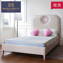 Cloth Art Soft Bed Master Bedroom Nordic minimalist modern Soft bunk beds Double beds 1 8 m Small family fabric Art Bed Customised