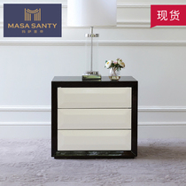 Minima Modern American Black White Bed Head Cabinet Designer sample room Small family Bedside Cabinet Bedroom Furniture Customised