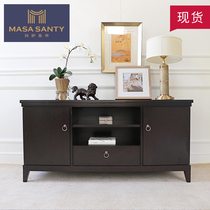 American country TV cabinet small apartment Nordic solid wood storage cabinet living room simple modern light luxury furniture