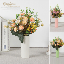 Silk Flowers Home Emulation Floral Flower Table Placement Vase Hybrid Floral Art Decoration Pendulum supermarket Furnishing Fake Flowers