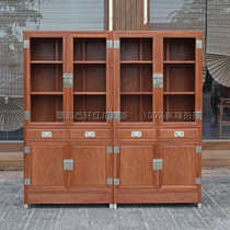 Ink rhyme Guxuan Burmese rosewood Chinese style Ming and Qing classical bookcase lockers big fruit red sandalwood mahogany furniture