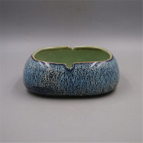 Qing Qianlong color kiln change Sky glaze ash jar antique porcelain antique collection old objects ornaments