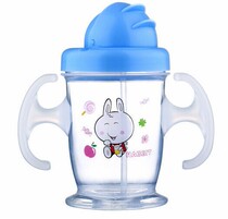 Childrens water Cup home male baby drop straws drinking water drinking cup with handle baby PP thermos cup kettle