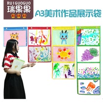 A3 Artwork Hanging Bag Oxford Cloth Waterproof Kindergarten Painting Display Area Drawing Book Storage Loop Creation Corridor Setup