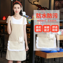 Korean fashion apron kitchen waterproof cute female oil-proof adult male long sleeve with sleeve vest vest vest style cooking home