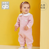 Good children newborn jumpsuit autumn and winter baby warm clothes cotton thick female baby clothes go out k