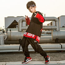 Hip-hop suit boys hip-hop hiphop performance clothing childrens long-sleeved performance clothing childrens jazz dance clothing drum set