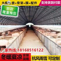 Chicken raising cattle Dapeng raising 5 cattle skeleton greenhouse farming greenhouse steel pipe full set of sheep raising cattle pig house raising