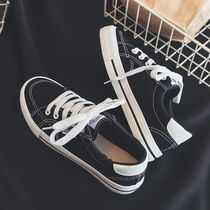 Korean version of white shoes student womens shoes new casual ins canvas shoes wild casual board shoes 2020 black spring