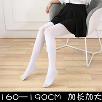 Spring and summer department ladyboy 80D sexy white impermeable velvet pantyhose extended plus size cos dance socks