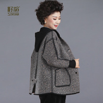 Foreign mother spring coat fashion loose middle-aged short sweater long-sleeved middle-aged womens spring and autumn top new