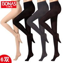 Bonas medium thick pantyhose spring and autumn plus stockings anti-hook silk velvet leggings socks black large size thin