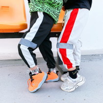 (20% off for 1 piece)Childrens casual pants Boys spring and Autumn luminous pants Baby Korean sweatpants boys childrens clothing
