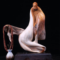 Taihang cliff pieces root carving living room solid wood carving crafts wood carving Dharma Maitreya Buddha Guanyin Buddha statue