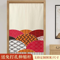 Japanese pattern non-perforated cloth door curtain home Creative kitchen oil smoke-proof toilet partition curtain covering cloth curtain