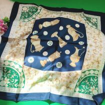 Export original single 100% Silk big square scarf Western vase flower
