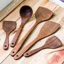 Kitchen utensils set solid wood spoon non-stick pan special spatula stir-fry shovel high temperature resistant long handle fried shovel kitchen spatula spoon