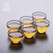 Shiliju Kung Fu Tea cup Master cup set Household hammer crystal transparent thickened heat-resistant glass tea cup